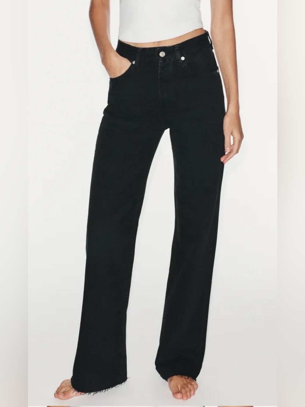 Zara TRF High-Rise Wide Leg Jeans